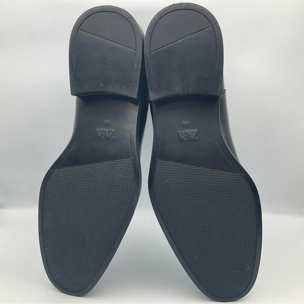 ZARA - Black Leather Dress Casual Chelsea Boots - Picture 8 of 11